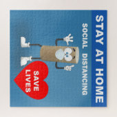 Lege toiletpapierrol met eerste bericht over veili legpuzzel (Horizontaal)