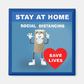 Lege toiletpapierrol met eerste bericht over veili magneet (Voorkant)