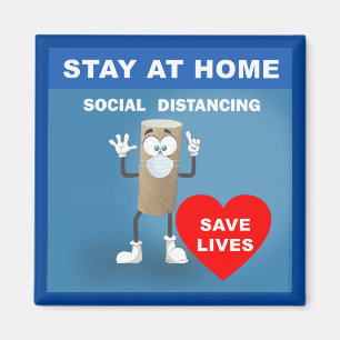 Lege toiletpapierrol met eerste bericht over veili magneet