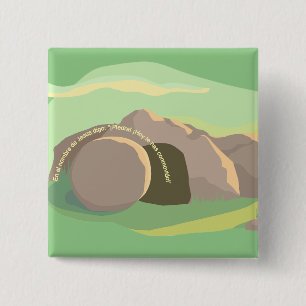 Lege Tomb, ik stone. Gij Kunst bewoog! I ESP I Squ Vierkante Button 5,1 Cm