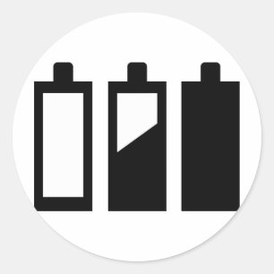 lege tot volledige batterijen ronde sticker