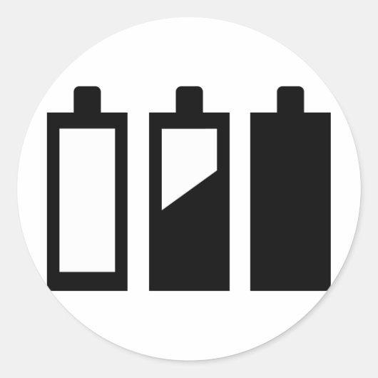 lege tot volledige batterijen ronde sticker (Voorkant)