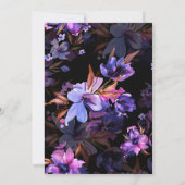 Lege uitnodiging aquarel paars roze bloem (Achterkant)