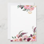 Lege uitnodiging Blush Roze Bourgondiër Pioen Roos (Voorkant)