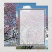 lege uitnodiging, kersbloesem boom kaart (Voorkant / Achterkant)