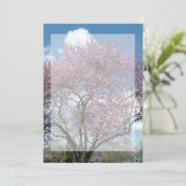lege uitnodiging, kersenbloesemboom kaart (Staand voorkant)