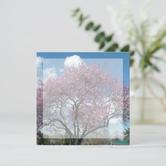 lege uitnodiging, kersenbloesemboom kaart (Staand voorkant)