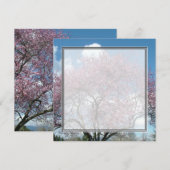 lege uitnodiging, kersenbloesemboom kaart (Voorkant / Achterkant)