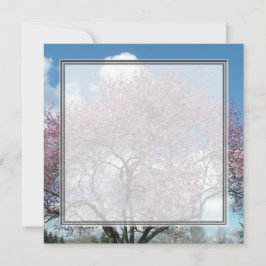 lege uitnodiging, kersenbloesemboom kaart
