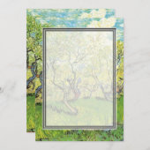 lege uitnodiging. Van Gogh Boomgaard in bloei Kaart (Voorkant / Achterkant)