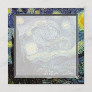 lege uitnodiging, van Gogh sterrenhemel Kaart
