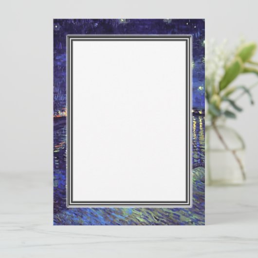 lege uitnodiging, Van Gogh sterrenhemel Kaart (Staand voorkant)