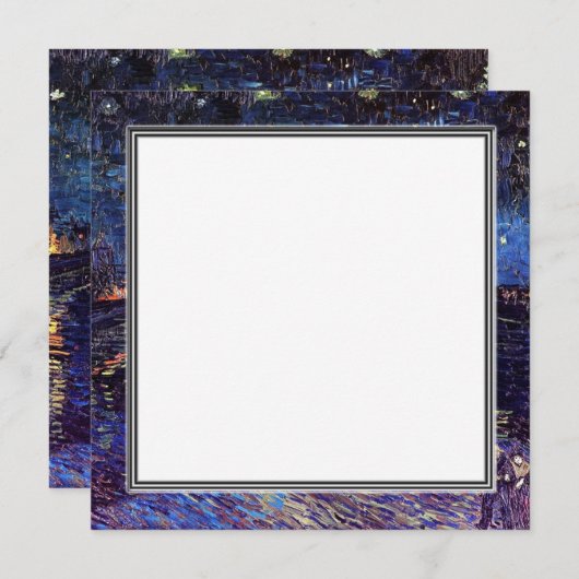 lege uitnodiging, Van Gogh sterrenhemel Kaart (Voorkant / Achterkant)