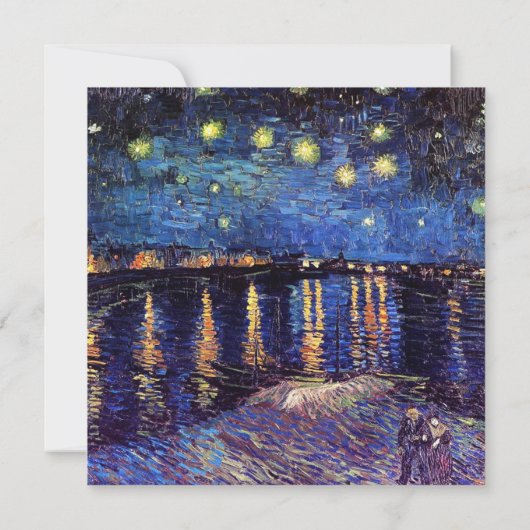 lege uitnodiging, Van Gogh sterrenhemel Kaart (Achterkant)