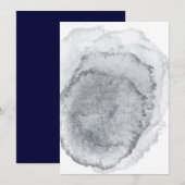 Lege uitnodiging voor het midnight Blue Weddenscha (Voorkant / Achterkant)