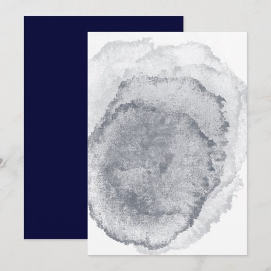 Lege uitnodiging voor het midnight Blue Weddenscha (Voorkant / Achterkant)