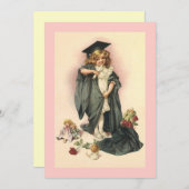 Lege uitnodigingen  Afstuderen Dolls & Rozen (Voorkant / Achterkant)