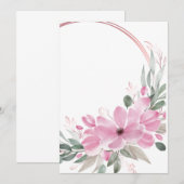 Lege uitnodigingsontwerp met curve en bloemen kaart (Voorkant / Achterkant)