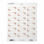 Lege versie - Elegant Chic Gold White Pink Floral Etiket (Full Sheet)