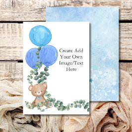 Lege Voeg Je Eigen Oh Jongen Beer Ballon Eucalyptu Kaart