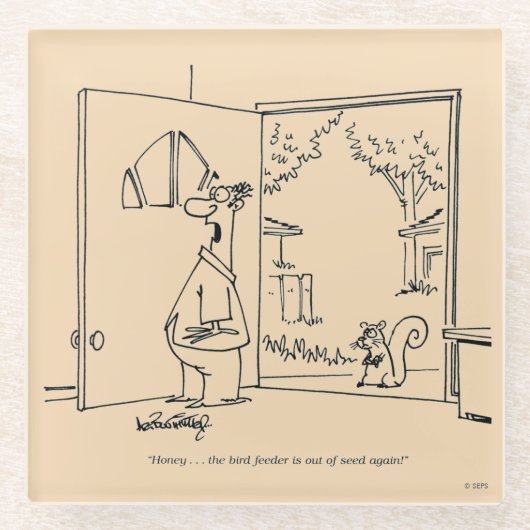 Lege vogelinvoer 2 glazen onderzetter (Voorkant)