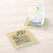 Lege vogelinvoer glazen onderzetter (Schuin)