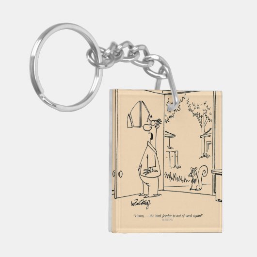 Lege vogelinvoer sleutelhanger (Voorkant Links)