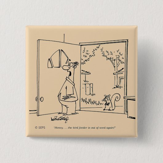 Lege vogelinvoer vierkante button 5,1 cm (Voorkant)