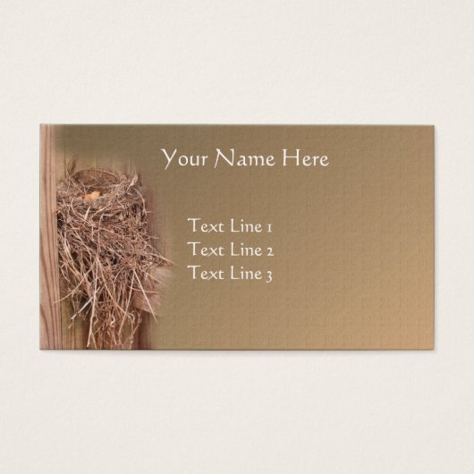 Lege vogelnesten op hek-Natuur Visitekaartjes (Voorkant)