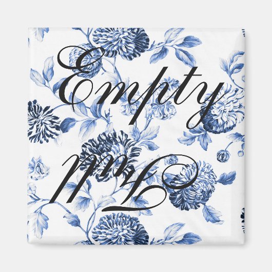 Lege, volledige blauwe Floral Toile Dishwasmachin Magneet (Voorkant)