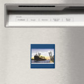 Lege vrachtschip passeren Bascule Bridge, Soo Lock Magneet (Insitu (Vaatwasser))