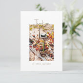 Lege Vrijgezellenfeest gouden tekst foto dank u Bedankkaart (Staand voorkant)