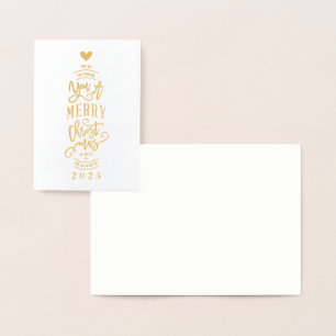 Lege wens je prettig kerstfeest folie kerstkaart kaarten