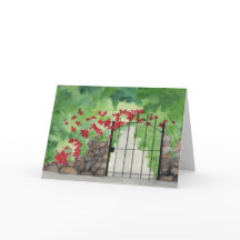 Lege wenskaart "Oude Tuinpoort" Aquarel