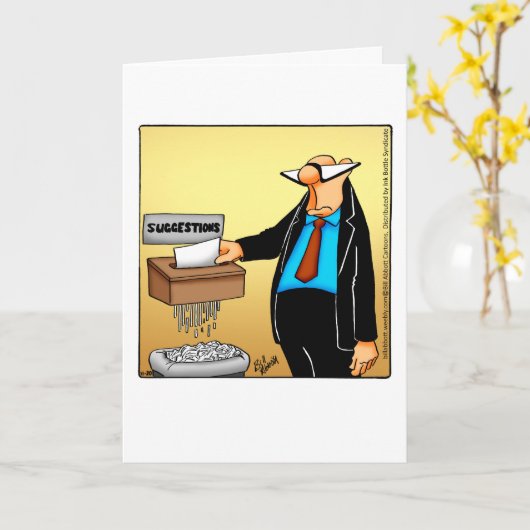 lege Wenskaart van Humor op de werkplek Kaart (Gele Bloem)