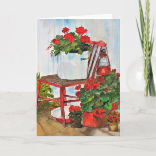 Lege wenskaart zomer geranium bloemen kaart
