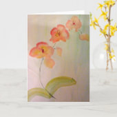 Lege wenskaartwaterverf van perzikorchidee kaart (Gele Bloem)
