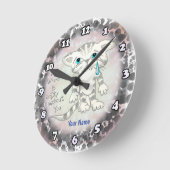 Lege wereld droevige kat ronde klok (Hoek)