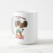 Legen-Dairy Leg Day – Funny Bull Squat Workout Koffiemok (Voorkant links)