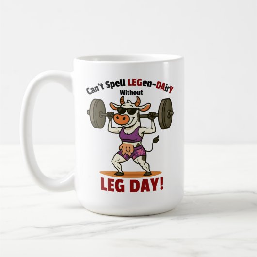 Legen-Dairy Leg Day – Funny Cow Squat Workout Koffiemok (Links)
