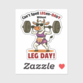 Legen-Dairy Leg Day – Funny Cow Squat Workout Sticker (Vel)