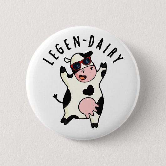 Legen-zuivelbedrijf Funny Koe Pun Ronde Button 5,7 Cm (Voorkant)