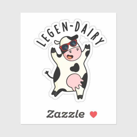 Legen-zuivelbedrijf Funny Koe Pun Sticker (Vel)