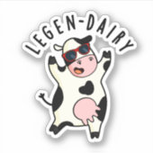Legen-zuivelbedrijf Funny Koe Pun Sticker (Voorkant)