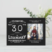 Legend 30th Birthday Photo Black  Kaart (Staand voorkant)