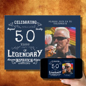 Legend 50th Birthday Foto Blue Kaart
