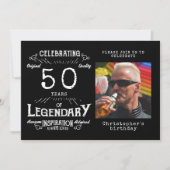 Legend 50th Birthday Foto zwart Kaart (Voorkant)