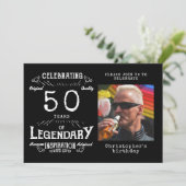 Legend 50th Birthday Foto zwart Kaart (Staand voorkant)