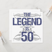 Legend 50th Birthday Kaart (Voorkant / Achterkant in situ)