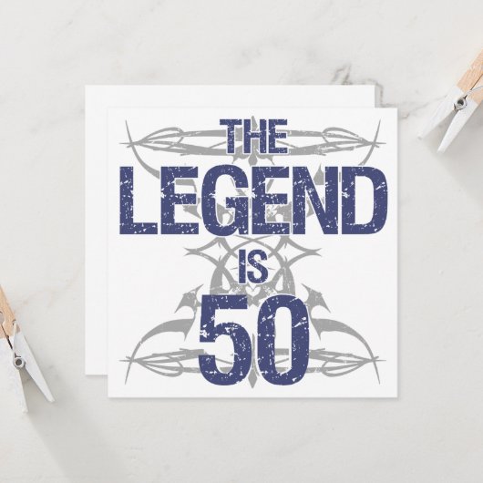 Legend 50th Birthday Kaart (Voorkant / Achterkant in situ)
